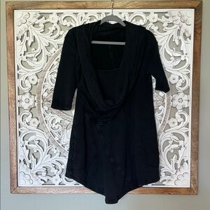 Prairie Underground Black Hemp-Cotton Blend Dress Top sz XS EUC
